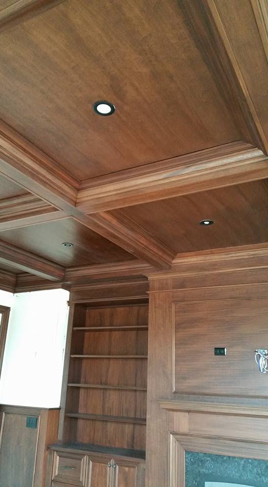 Walnut Coffered Room — panelled rooms in Barrie, Ontario