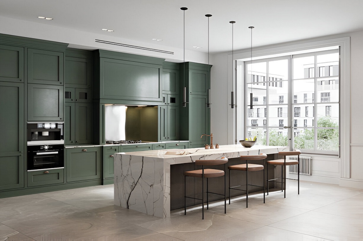 Green Panelled Kitchen — custom kitchens in Barrie, Ontario